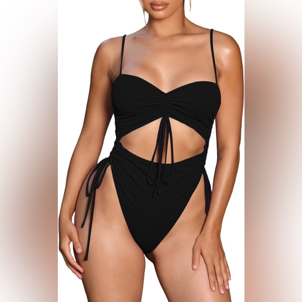 Stylish Black Cutout Swimsuit * Sz L * 
* Brand New *